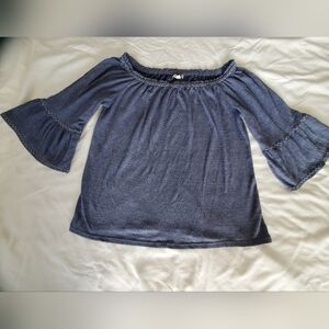 Max Studio Blue Bell Sleeve Blouse